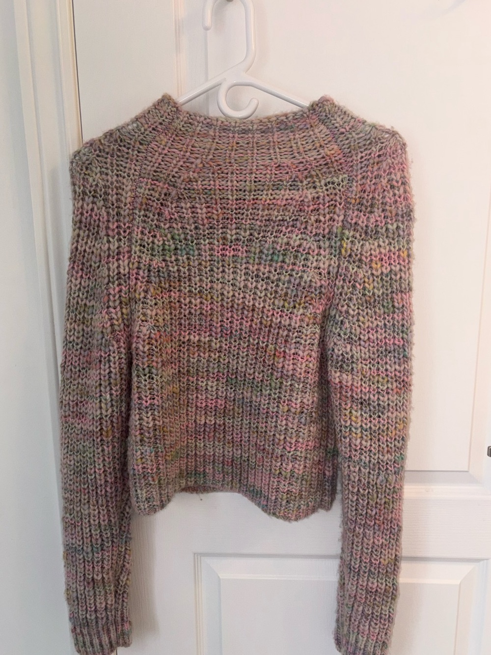 Aritzia Multicolor Pink-Tone Chunky Turtleneck Sweater